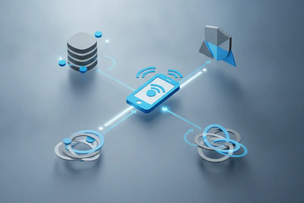 Схема обмена данными между MDM-платформой и корпоративными системами
